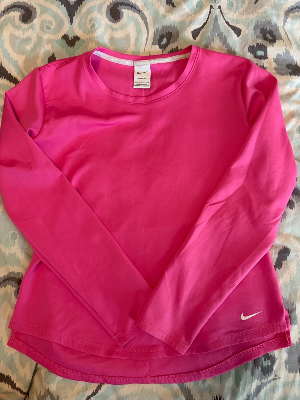 Nike Hot Pink Long Sleeve Crewneck Top